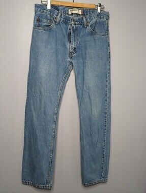 Levi's 505 Men’s Regular Fit Straight Leg Jeans Stonewash Blue 32/34